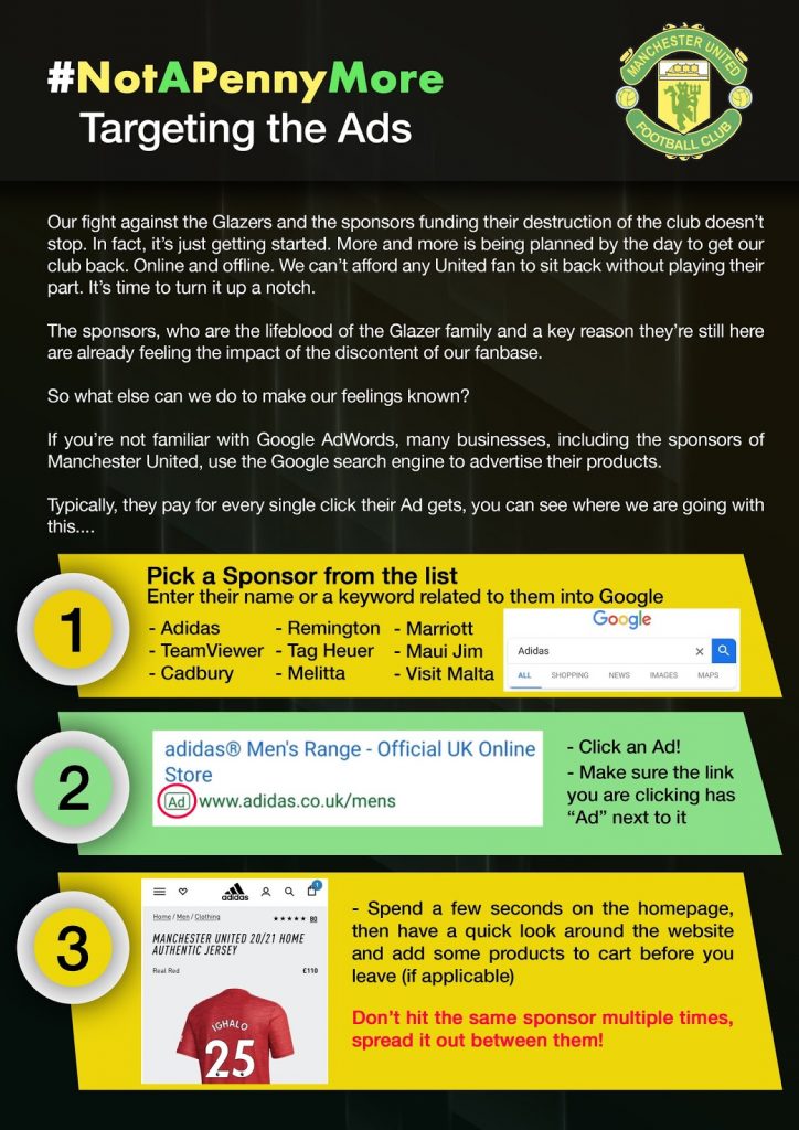 click fraud instructions from manchester united supporters